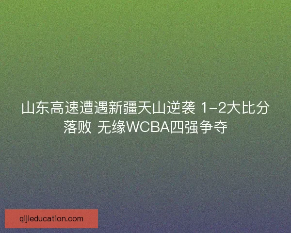 山东高速遭遇新疆天山逆袭 1-2大比分落败 无缘WCBA四强争夺